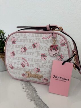 Juicy Couture Pink Strawberry Print Crossbody Bag
